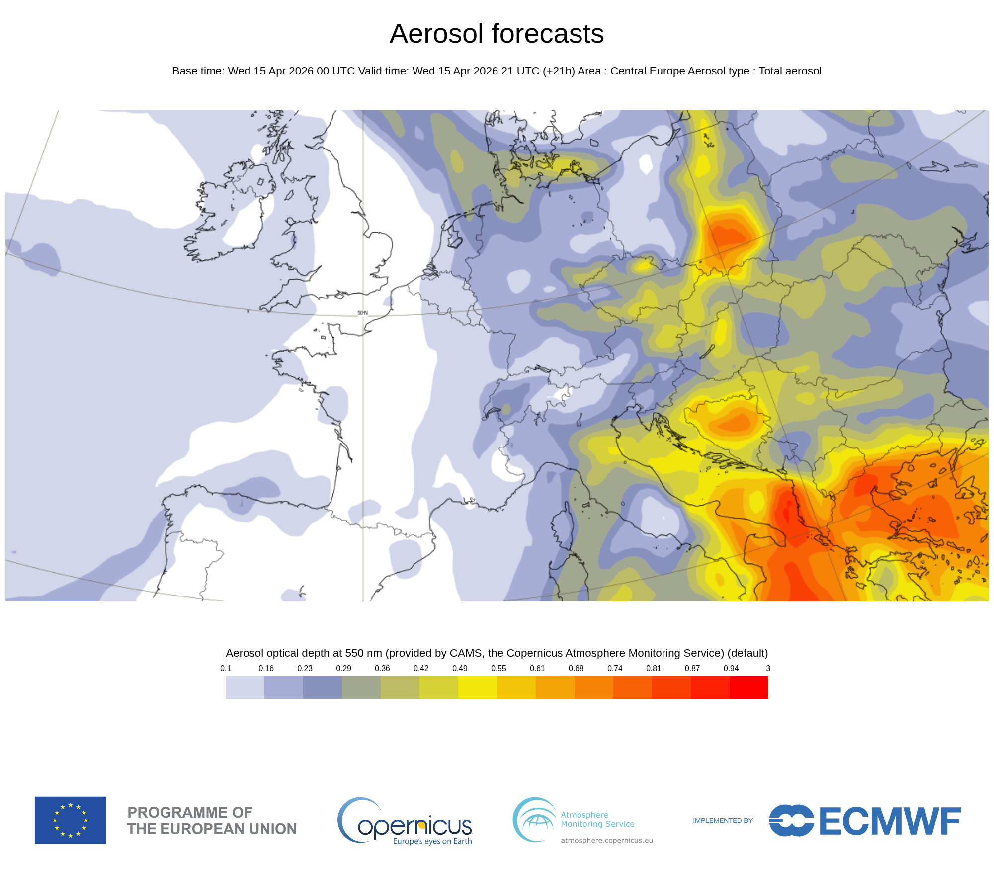 Tak będzie przemieszczał się pył nad Europą