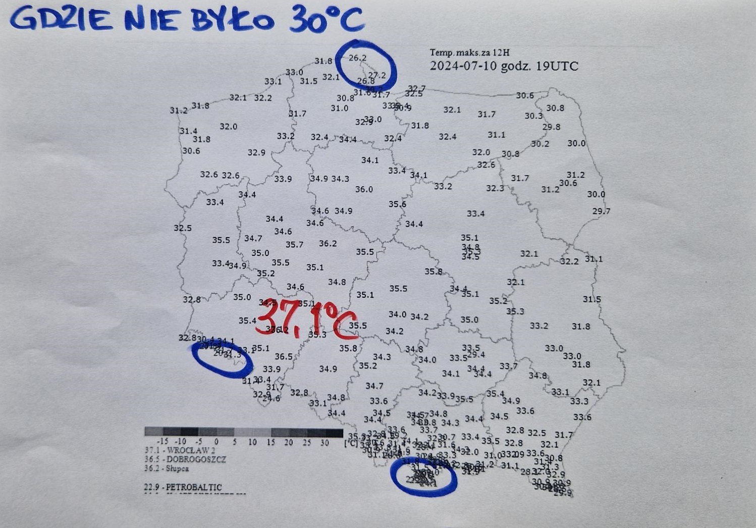 Temperatura maksymalna w Polsce w środę 10.07