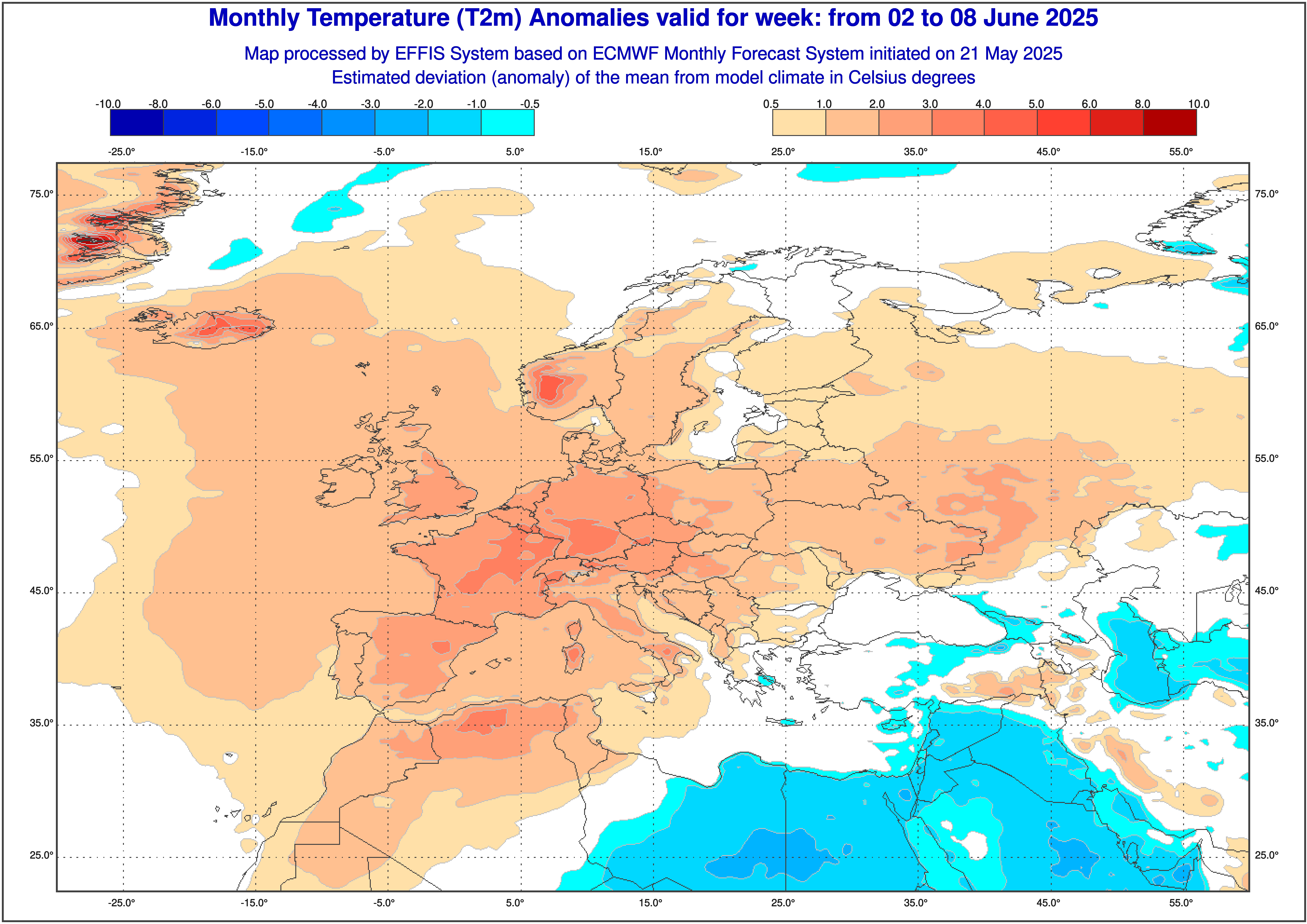 Prognoza odchylenia średniej temperatury o 2-3 stopnie powyżej normy w pierwszej dekadzie czerwca w Polsce