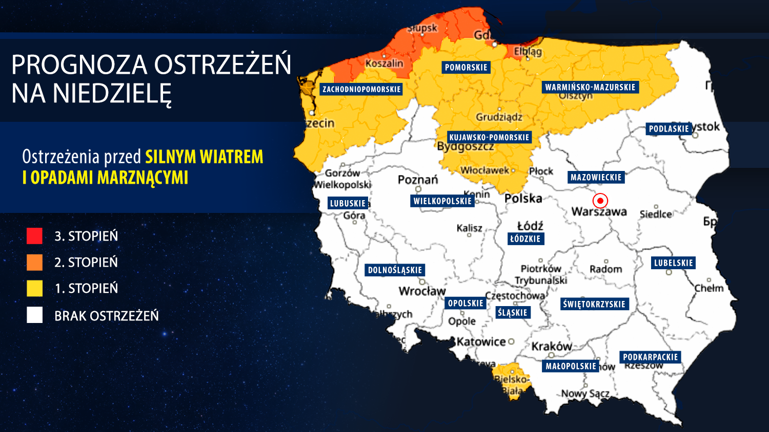 Prognoza zagrożeń na niedzielę