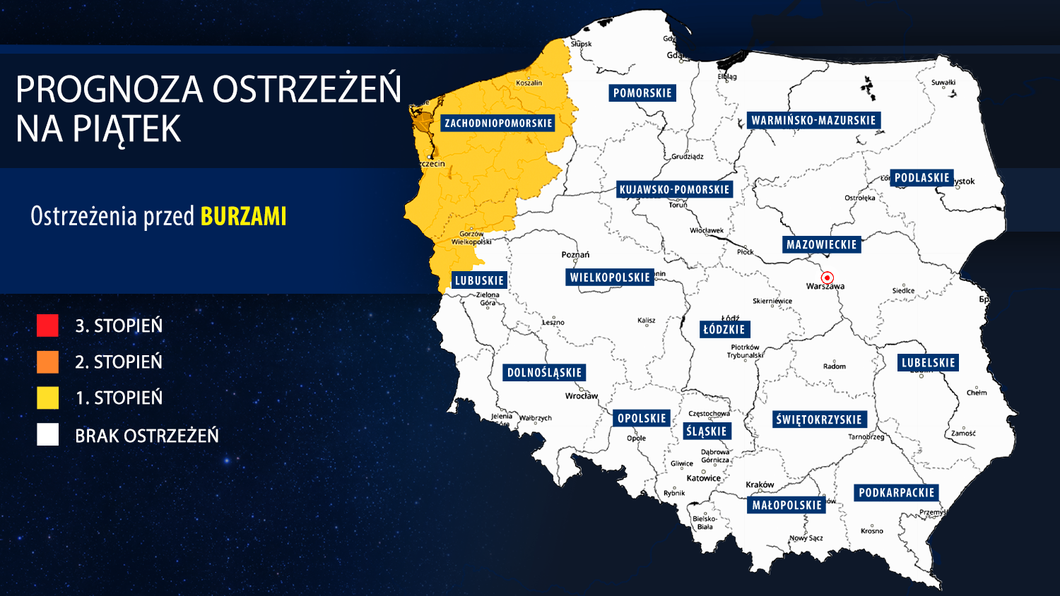 Prognoza zagrożeń IMGW na piątek