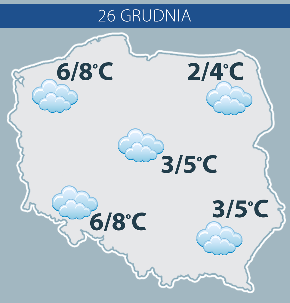 Prognoza pogody na 26 grudnia