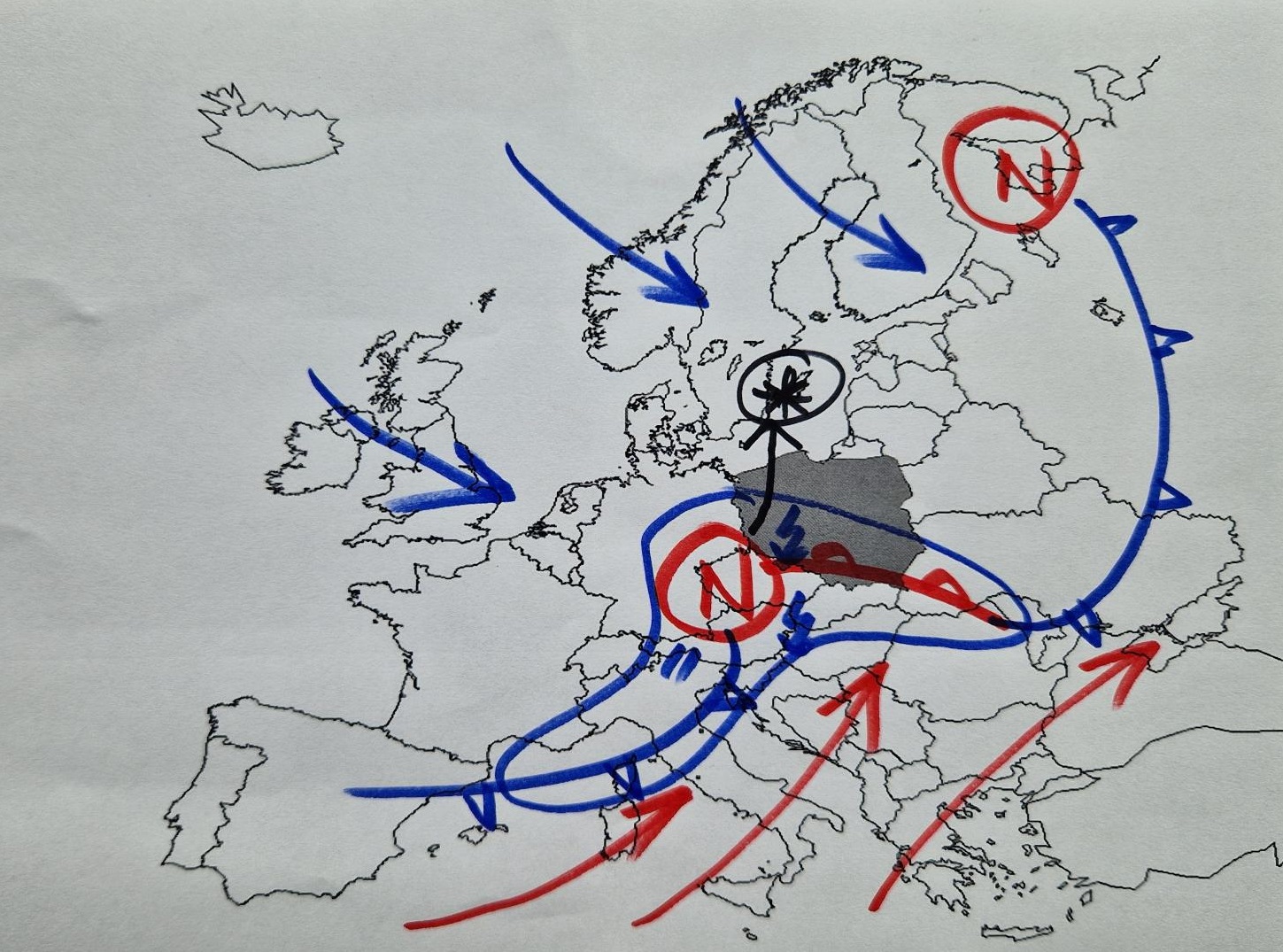 Sytuacja baryczna nad Europą