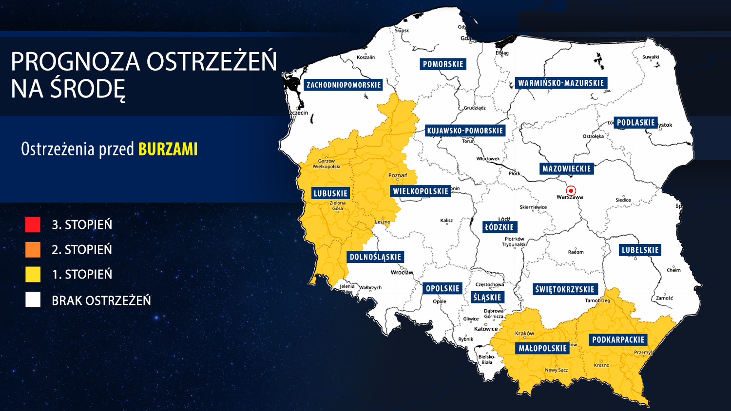 Prognoza zagrożeń na środę