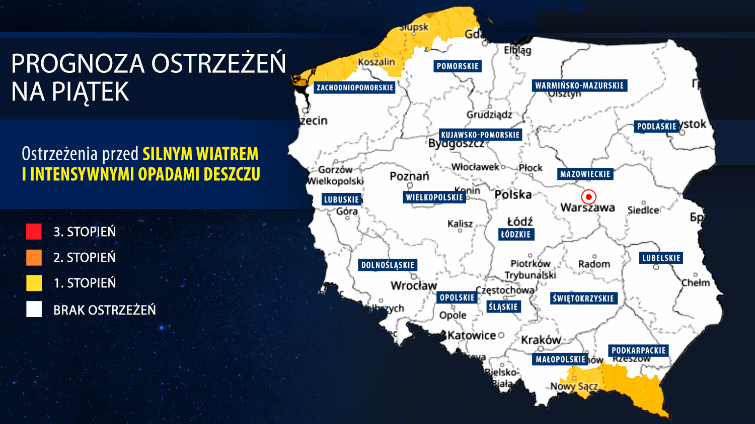 Prognoza zagrożeń na piątek