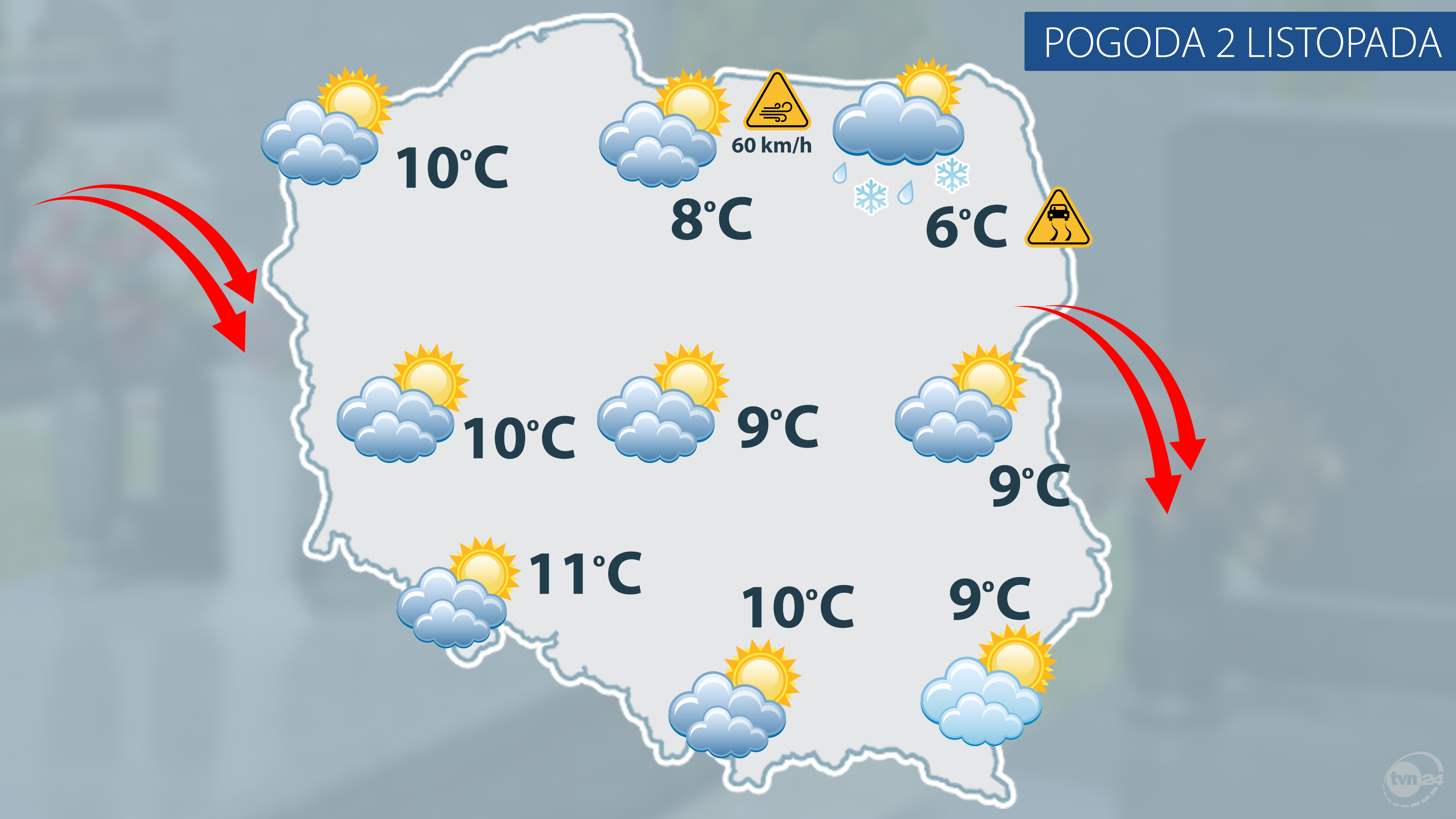 Prognoza pogody na 2 listopada