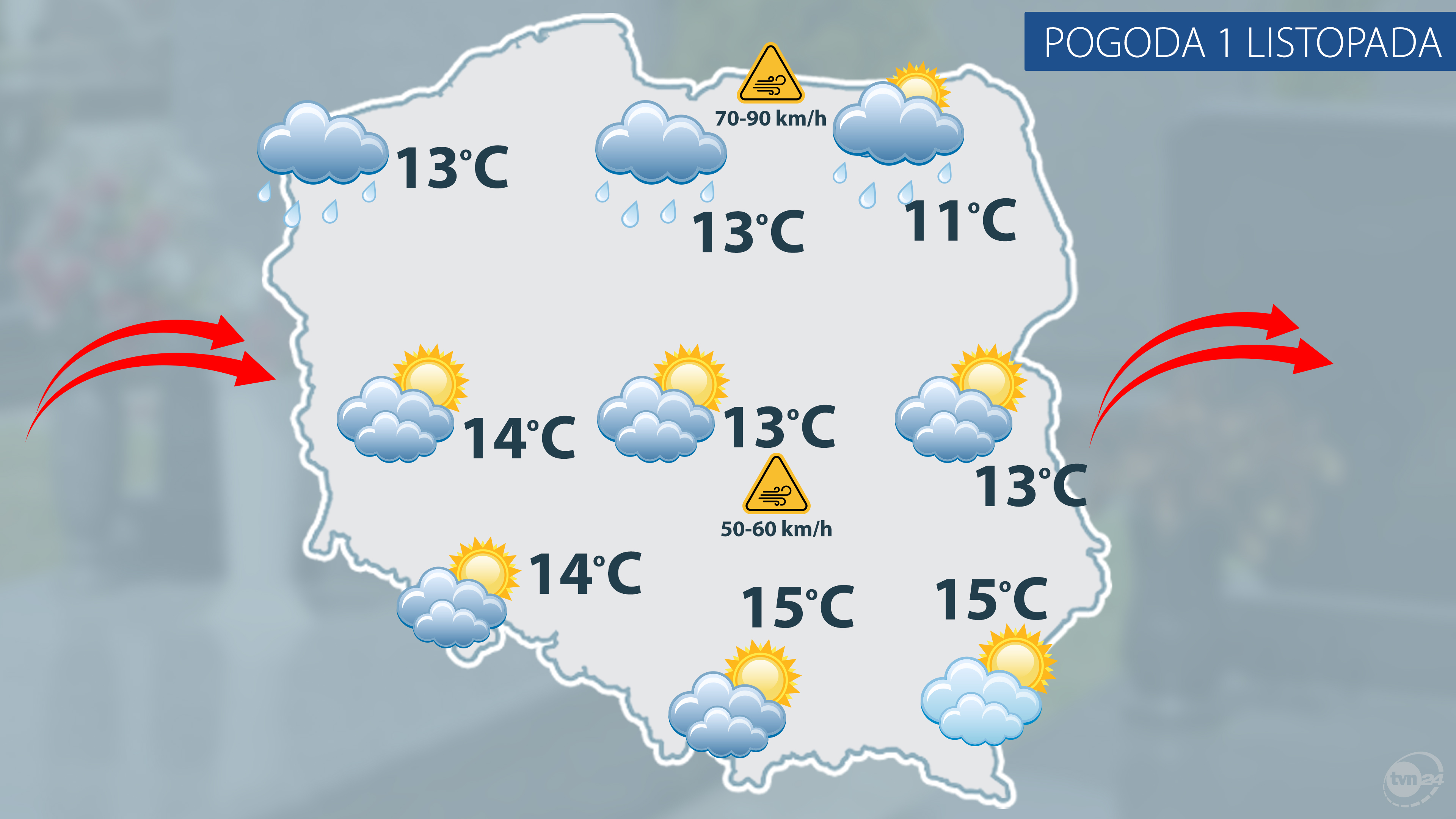 Prognoza pogody na 1 listopada