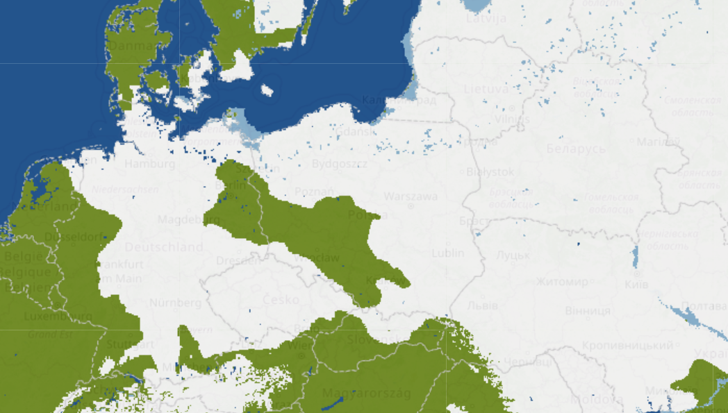 Zasięg pokrywy śnieżnej w Polsce, 08.02.2026