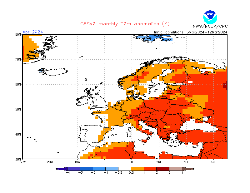 Prognoza odchylenia średniej temperatury miesięcznej od normy wieloletniej