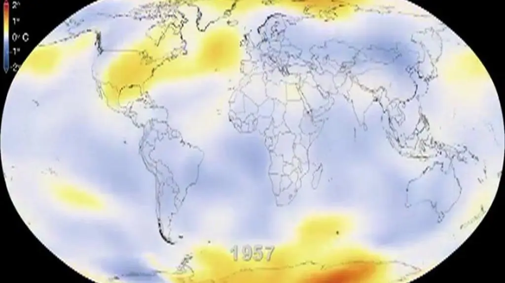 Animacja ocieplania się planety w latach 1954-2013