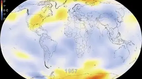 Animacja ocieplania się planety w latach 1954-2013