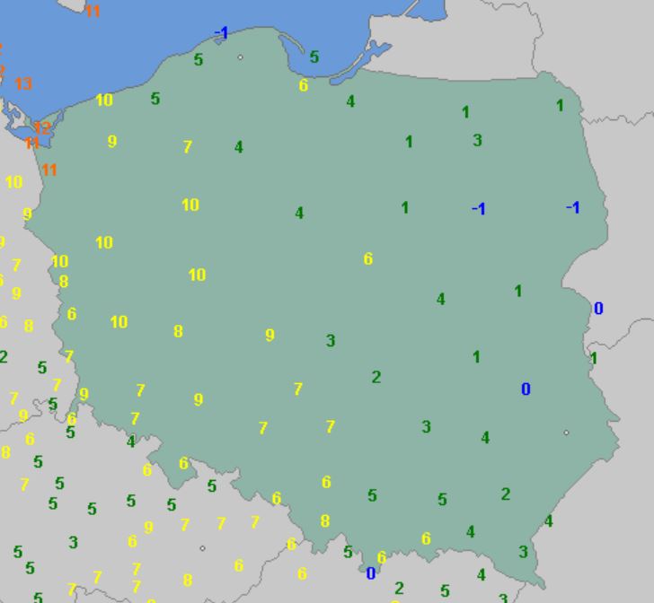 Temperatura minimalna przy gruncie odnotowana w niedzielę 5 września