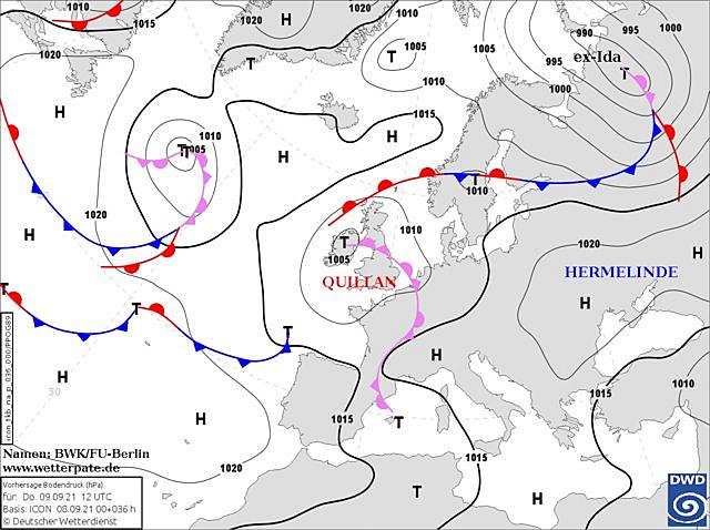 Sytuacja baryczna w Europie - 09.09.2021