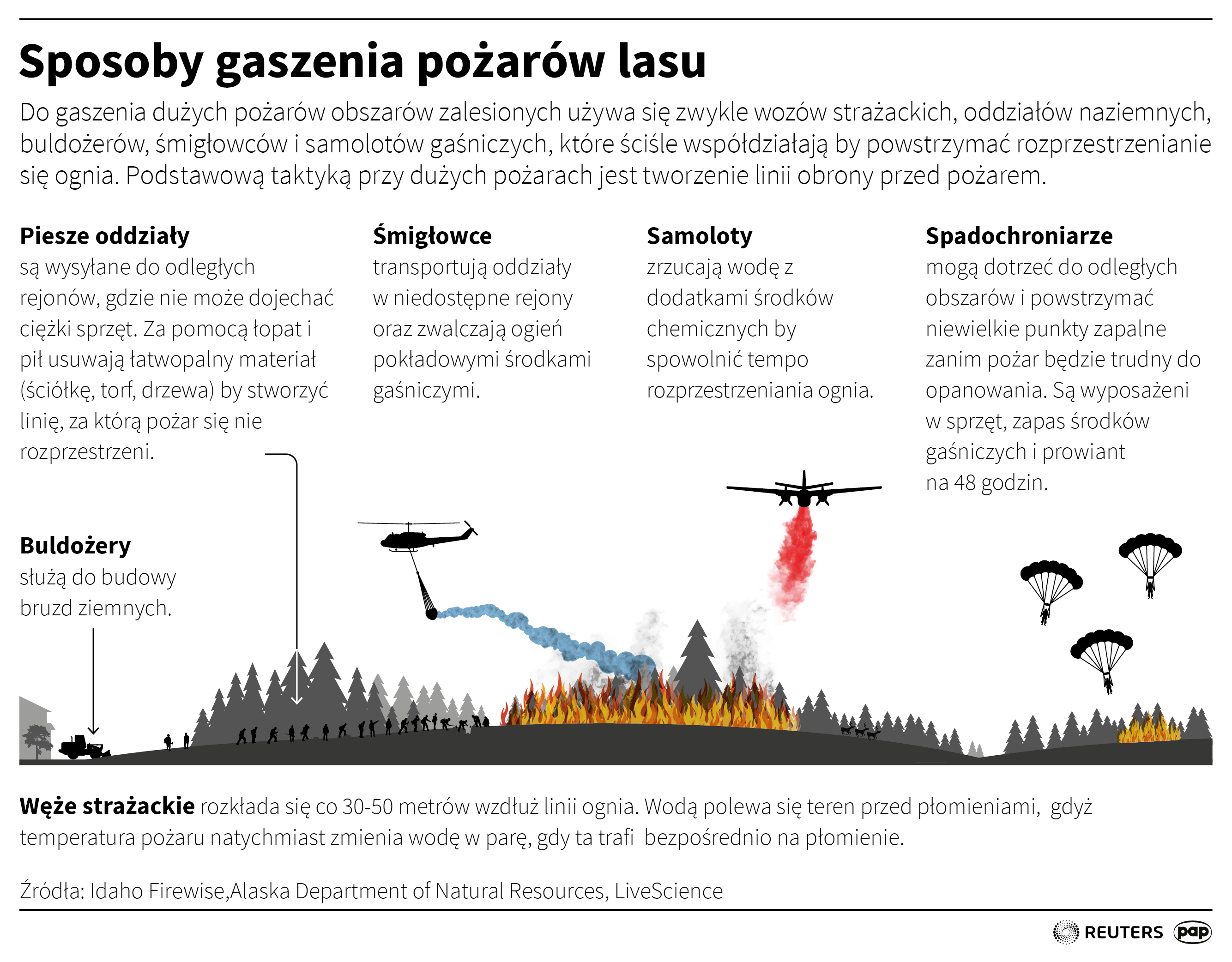 Sposoby gaszenia pożarów lasu