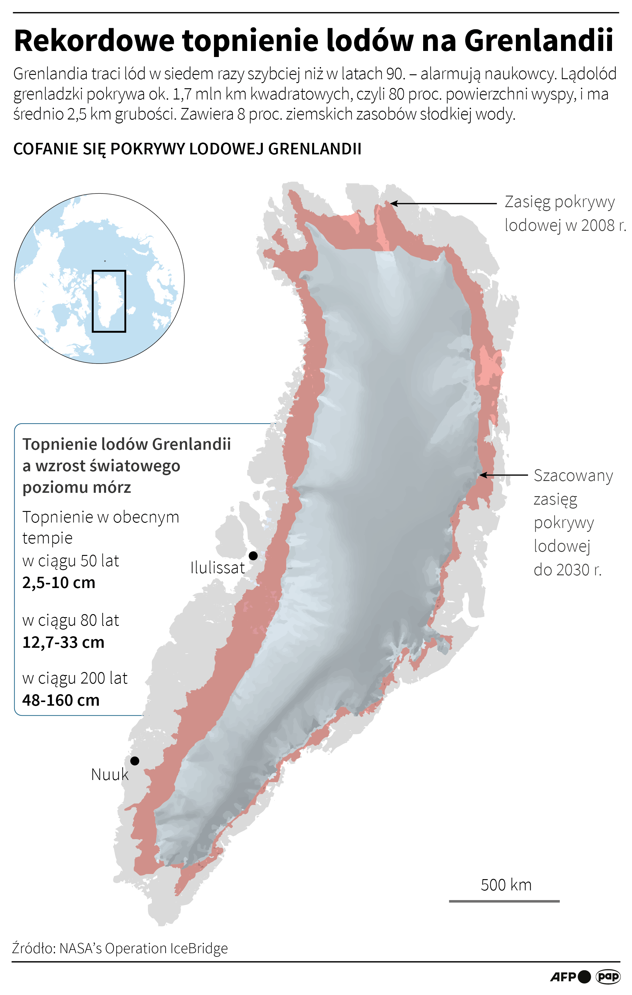 Rekordowe topnienie lodu na Grenlandii