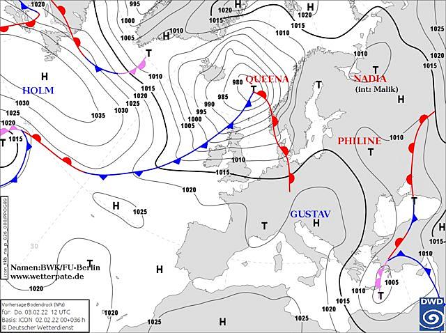 Sytuacja baryczna w Europie, 03.02.2022