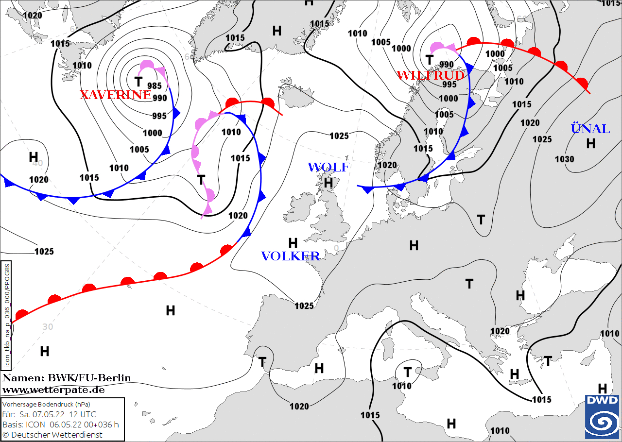 Sytuacja baryczna w Europie 7.05.2022