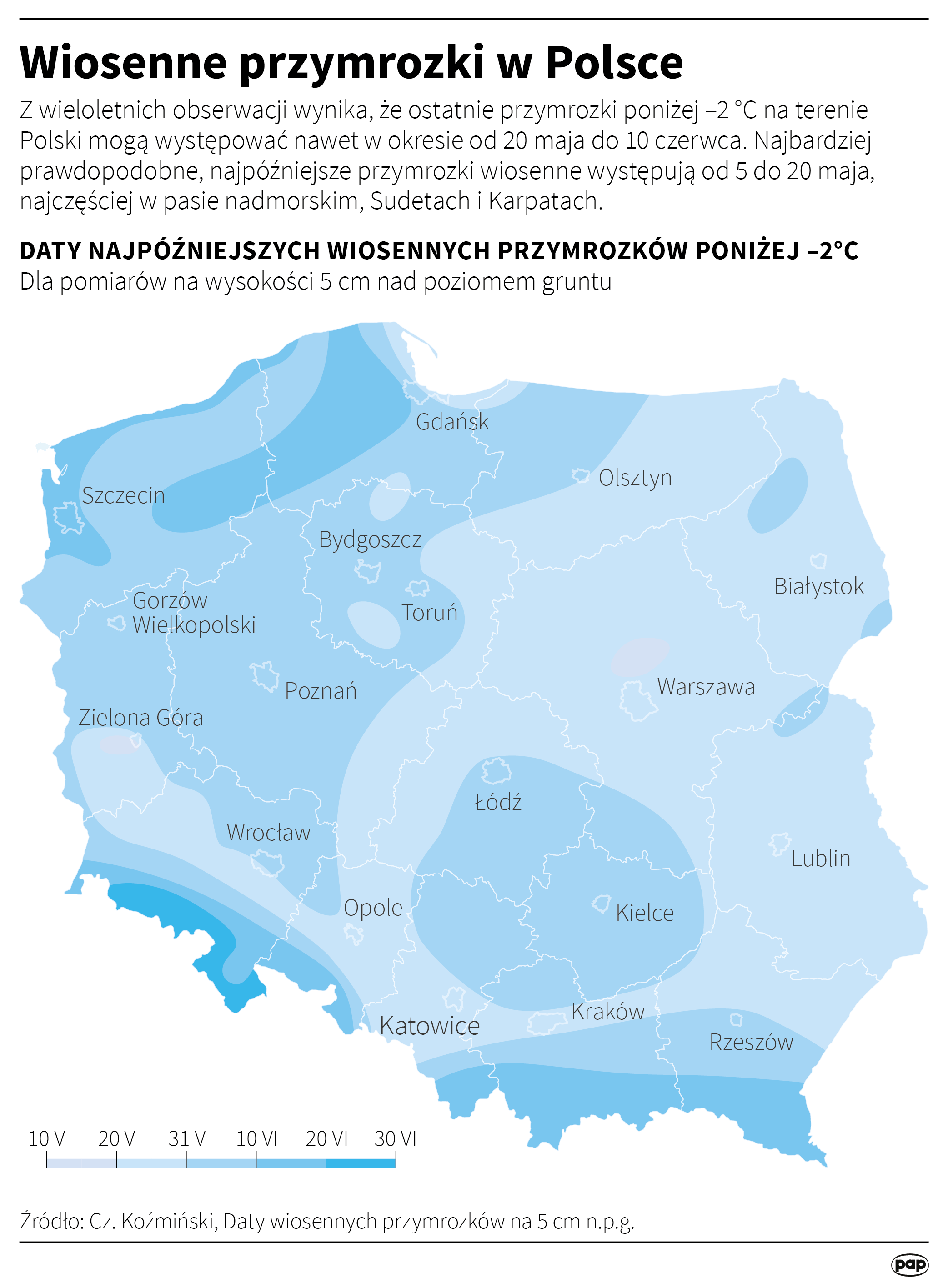 Wiosenne przymrozki w Polsce