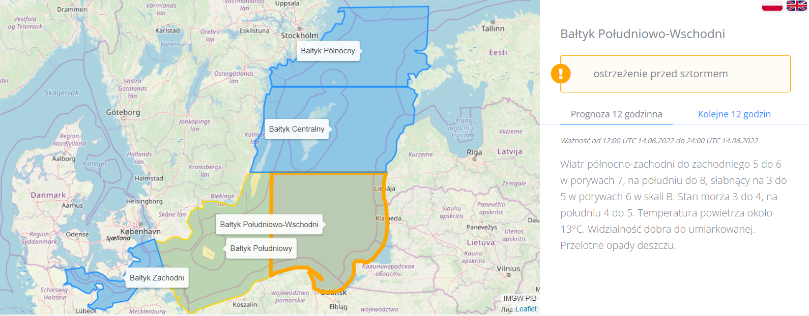 Prognoza IMGW dla Bałtyku