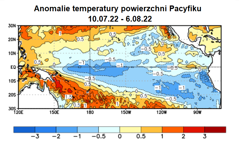Anomalie temperatury powierzchni Pacyfiku