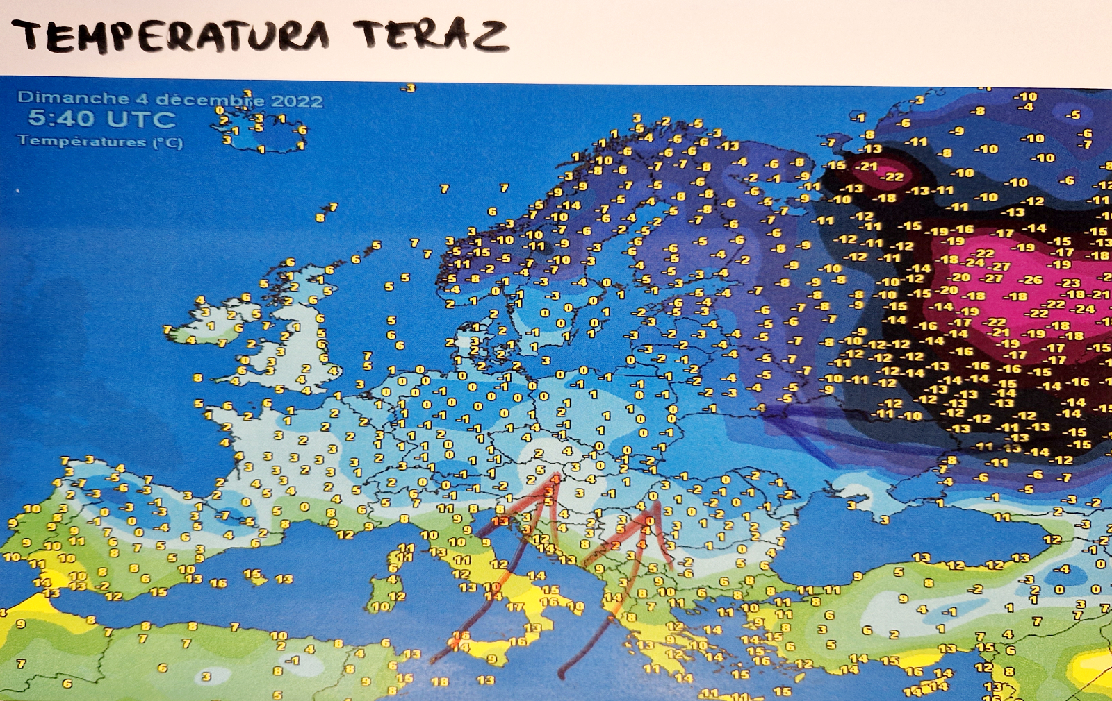 Temperatura w niedzielę rano