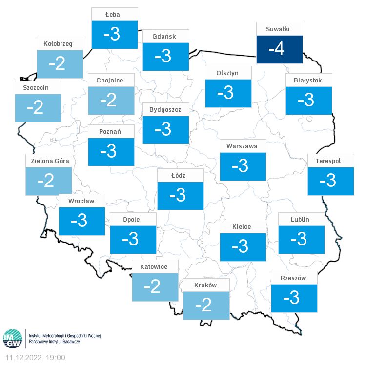 Prognoza obciążenia cieplnego organizmu w niedzielę o godz. 19