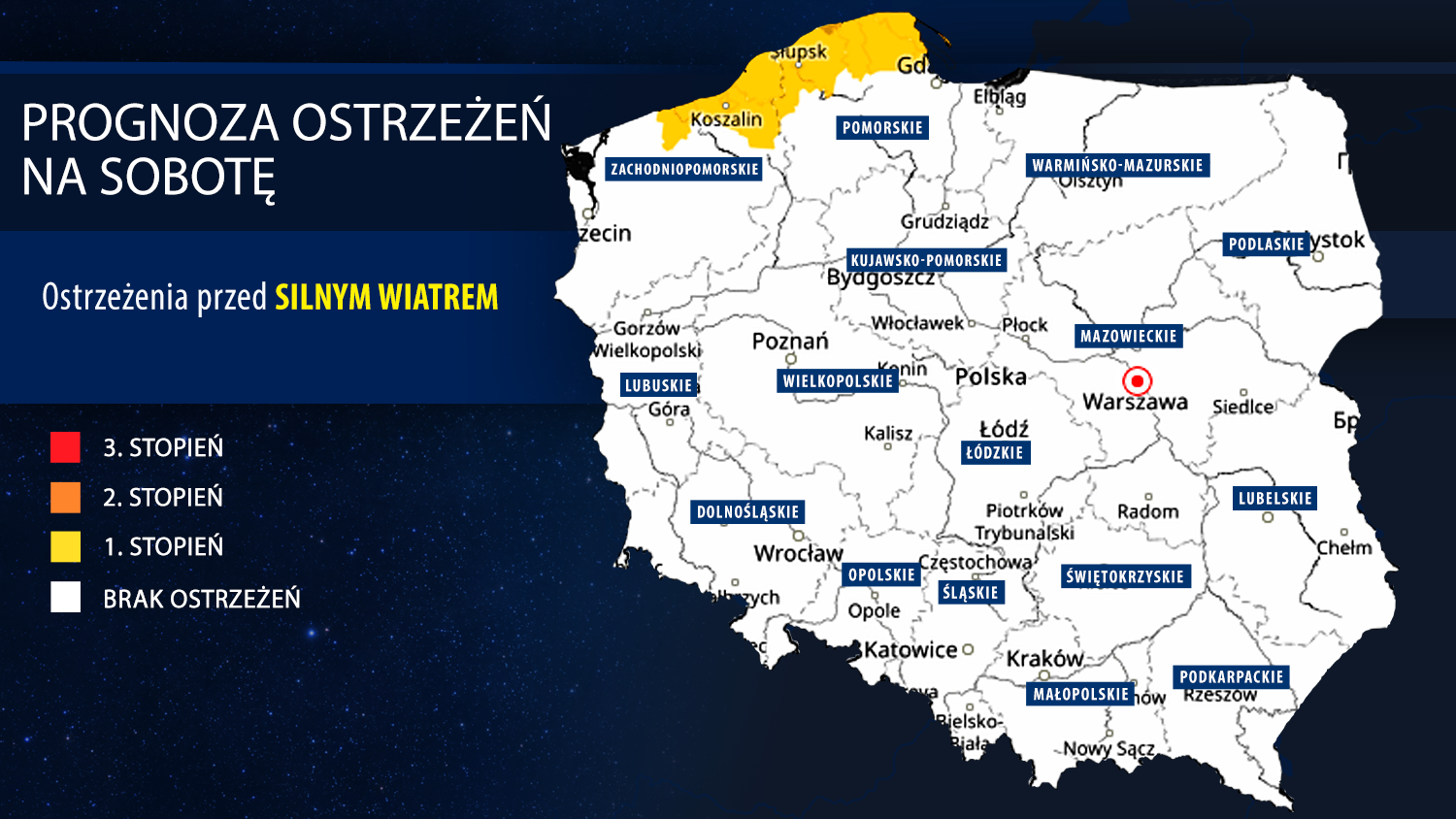 Prognoza zagrożeń na sobotę