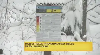 Bardzo intensywne opady śniegu na południu Polski