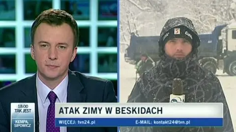 Beskid Żywiecki zasypany śniegiem (TVN24)