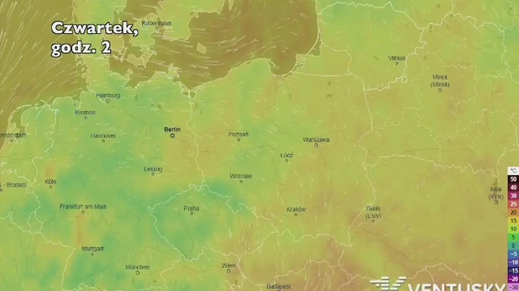 Temperatura w najbliższych dniach (ventusky