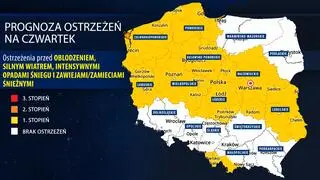 Prognoza zagrożeń IMGW na czwartek