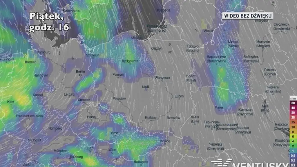 Prognozowane opady w najbliższych dniach
