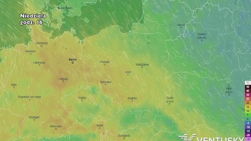 Temperatura w najbliższych dniach (ventusky