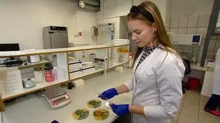 Studentka maluje portrety bakteriami