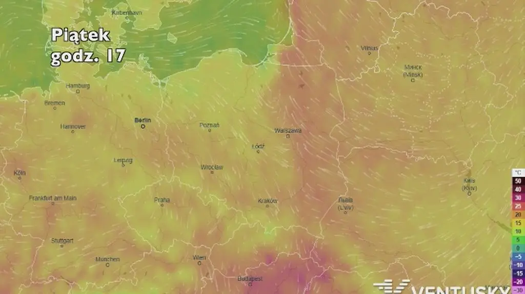 Temperatura w najbliższych dniach (ventusky