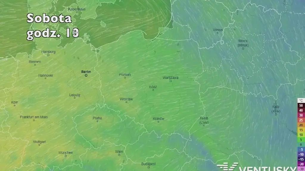 Temperatura w najbliższych dniach (ventusky