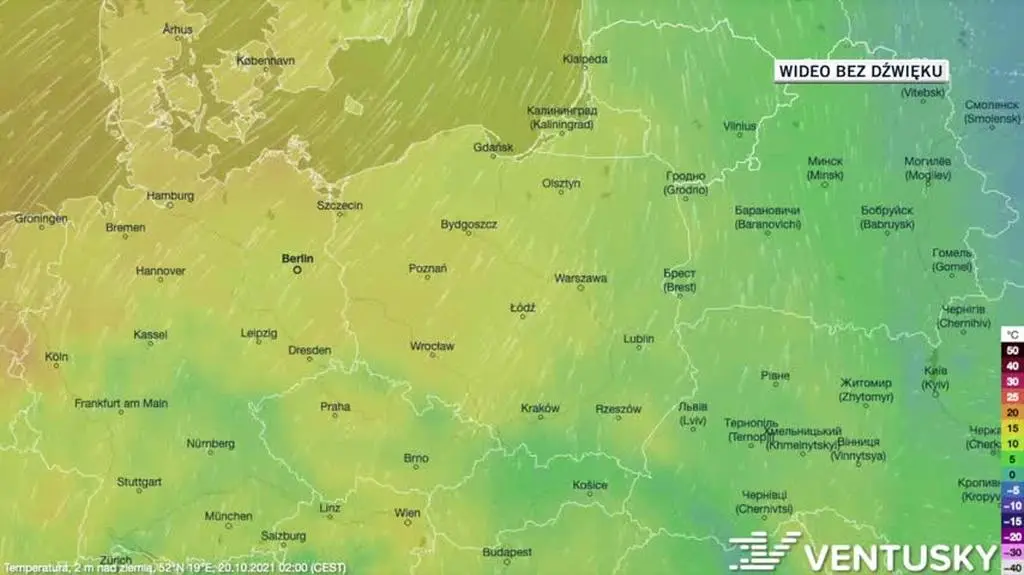 Prognozowana temperatura w dniach 20-24