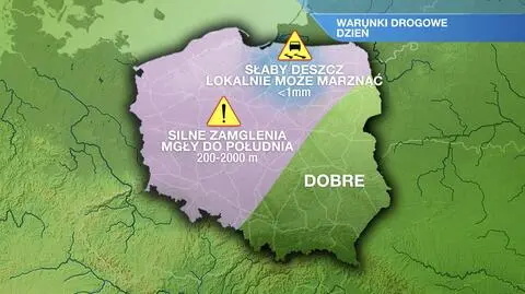 Warunki drogowe we wtorek 14.12