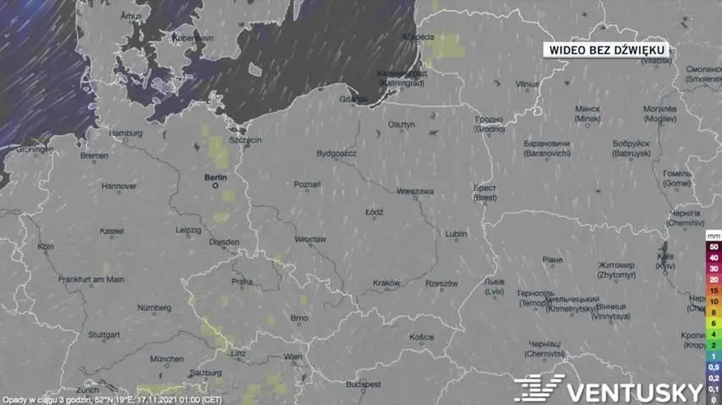 Prognozowane opady w ciągu kolejnych dni 