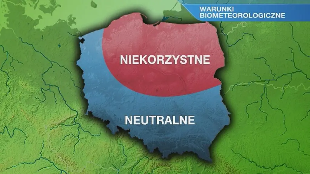 Warunki biometeorologiczne w poniedziałek