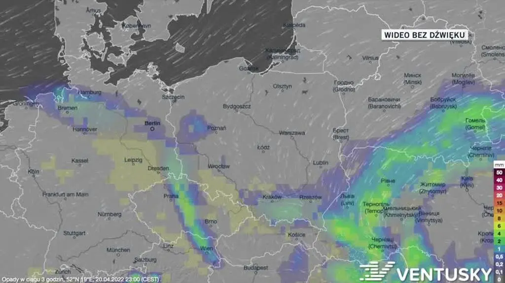 Prognoza opadów na kolejne dni