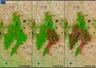 Zasięg pożarów w Parku Narodowym Grampians