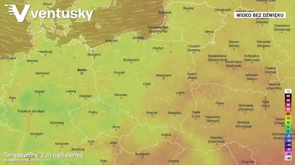 Prognozowana temperatura w kolejnych dniach