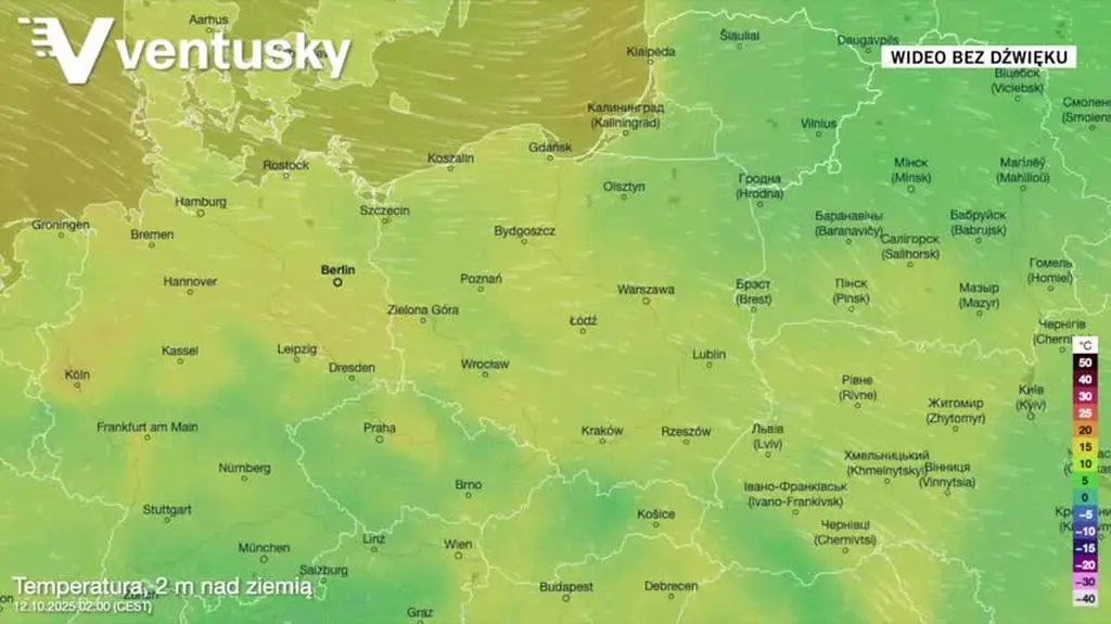 Prognozowana temperatura w kolejnych dniach