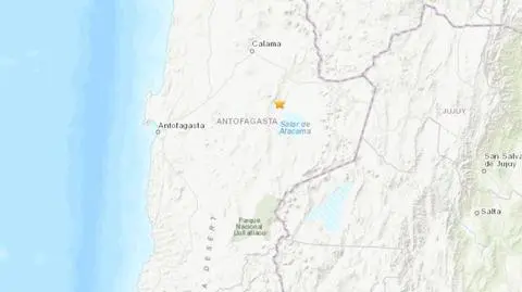 Lokalizacja trzęsienia ziemi w Chile