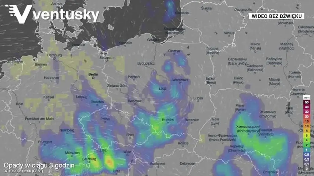 Prognozowane opady w kolejnych dniach