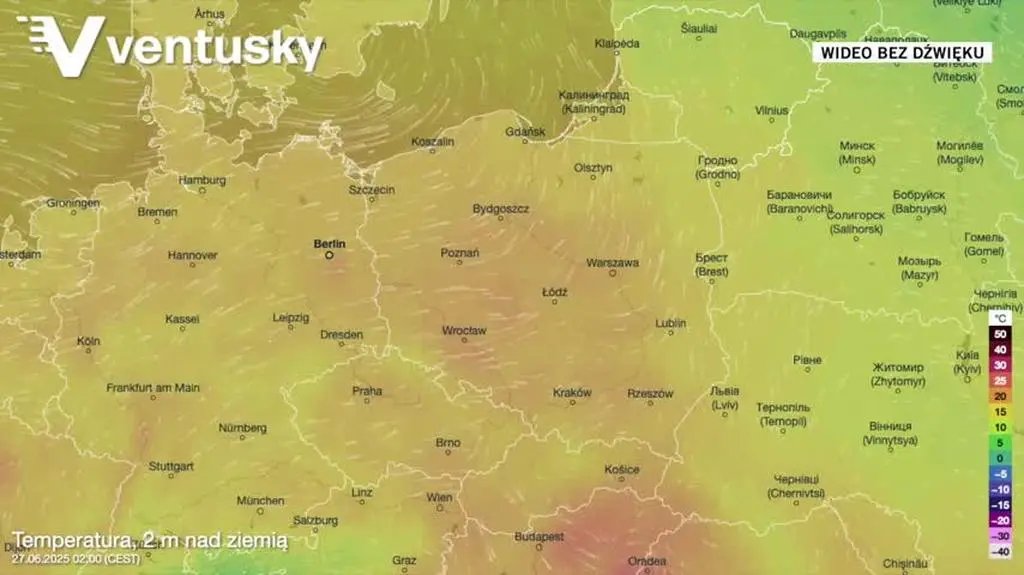 Prognozowana temperatura na kolejne dni