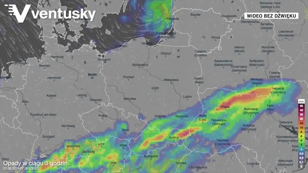 Prognozowane opady deszczu w kolejnych dniach 