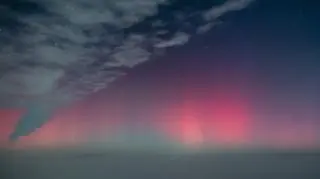 Zorza polarna w Salgotarjan na Węgrzech