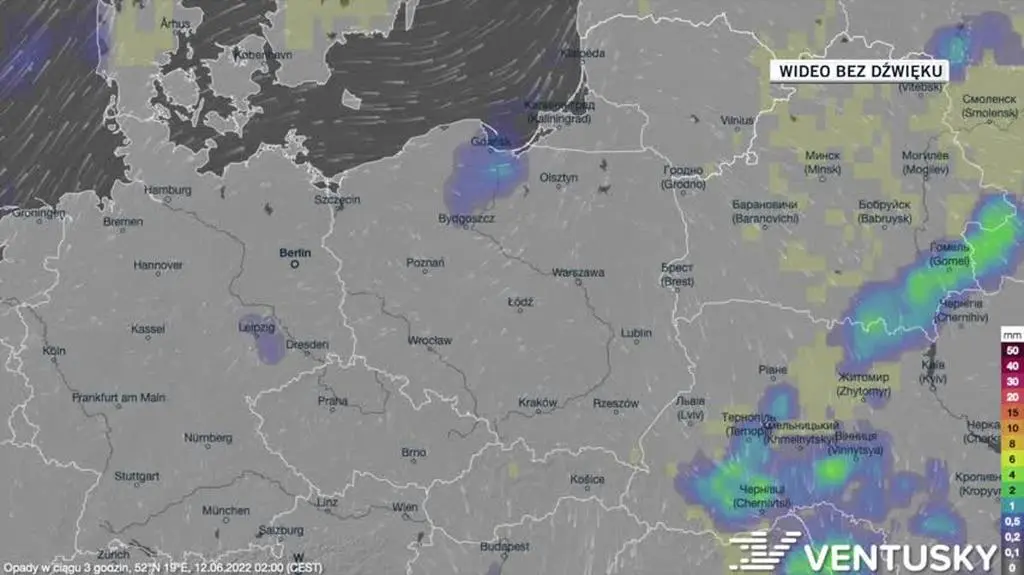 Prognoza opadów na dni 12-16
